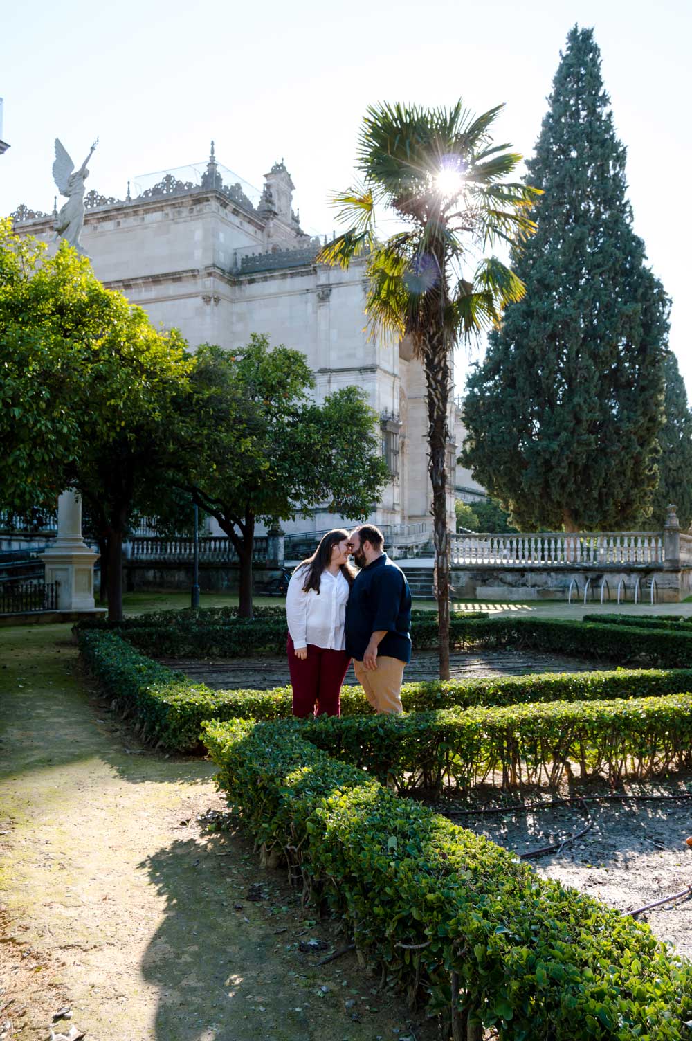 fotografía de enamorados en el Parque de María Luisa Sevilla